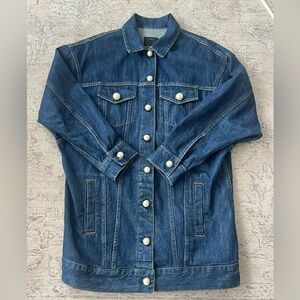Like New Pinko Blue Denim Jacket with Pearl Buttons